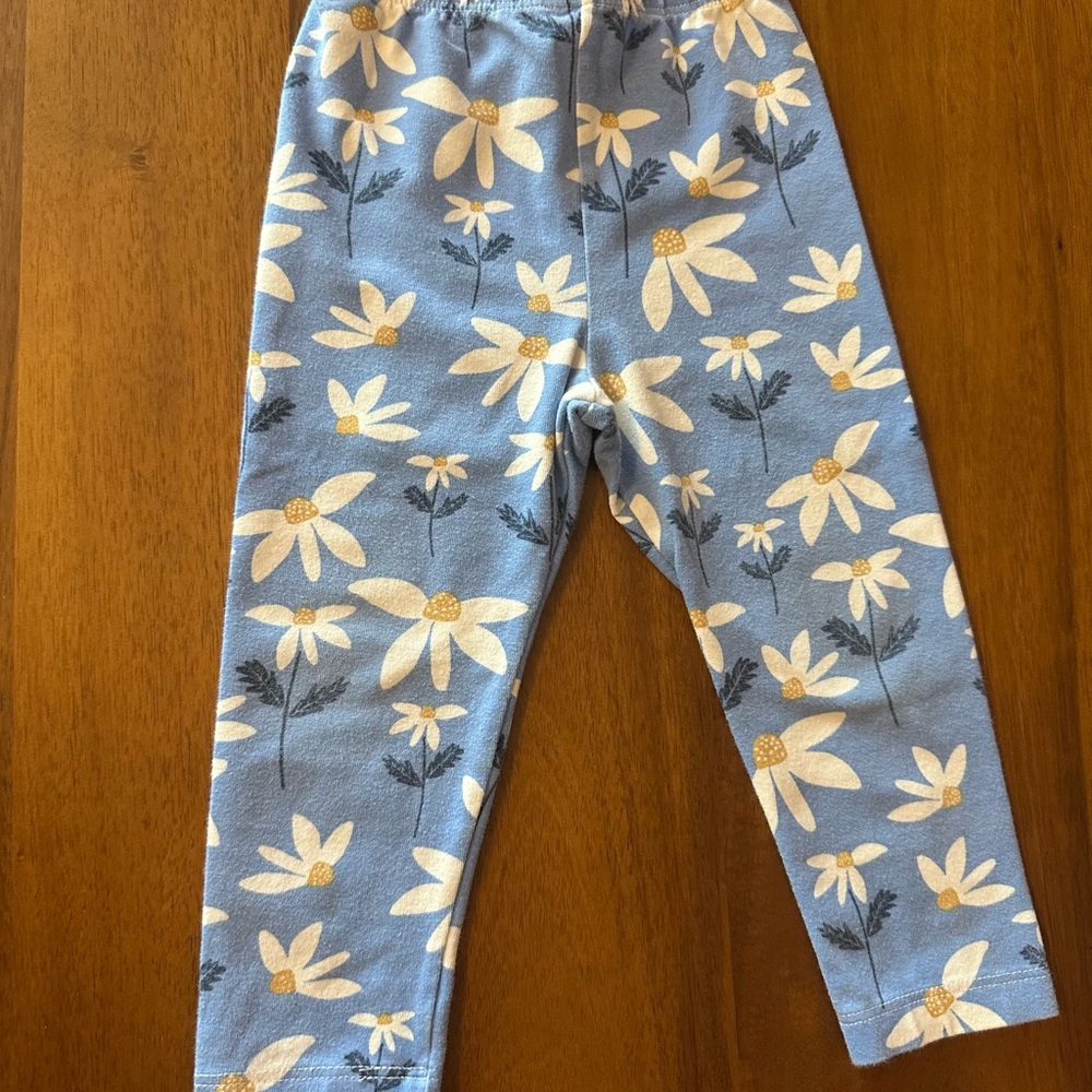 Girls' Blue Floral Daisy Leggings 6m